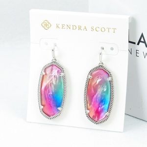 Kendra Scott Elle Watercolor Silver tone earrings